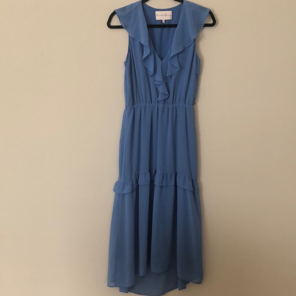 Blue flouncy maxi dress